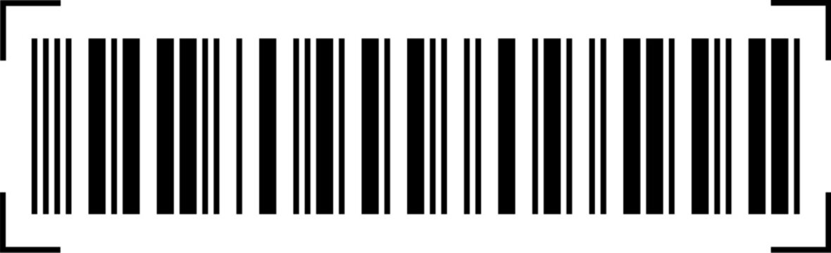 Barcode for store price tags. Vector barcode icon, symbol. Scanner-ready design for market product label, discount stickers, retail inventory system. EAN-13, UPC, ITF