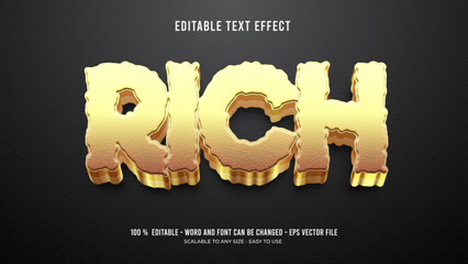 rich editable text effect 3d premium vector