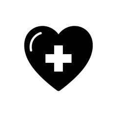 Fototapeta premium Medical Heart Icon Healthcare Cross Symbol