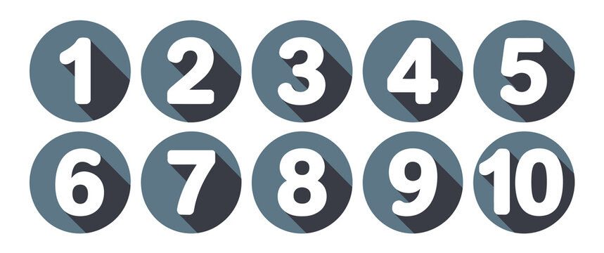 Vector Numbers 1 to 10, digits illustrated as minimalist vector icons, isolated on white background, perfect for apps, websites, dashboards, learning tools, infographics, user interfaces, and creative