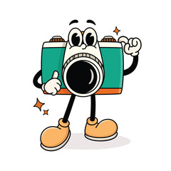 Cute Camera Mascot Cartoon Character