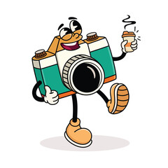 Vintage Camera Character Cartoon Mascot