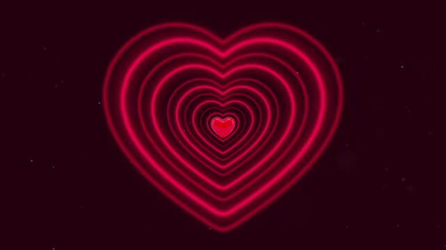 Red heart on black background