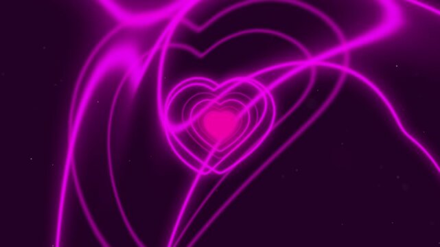 Abstract purple heart background animation