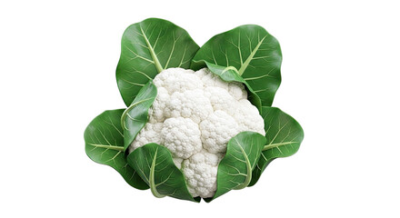 Fresh Cauliflower with Green Leaves