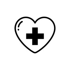 Obraz premium Health Heart Icon Medical Cross Symbol