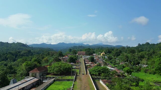 Aerial view from Ro&ccedil;a Agostinho Neto,It is one of the oldest plantations in the country, having been founded in 1858. S&atilde;o Tom&eacute;,Africa.