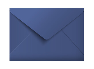 Folded blue realistic elegant  paper envelope