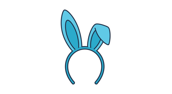 A simple illustration of a light blue bunny ear headband