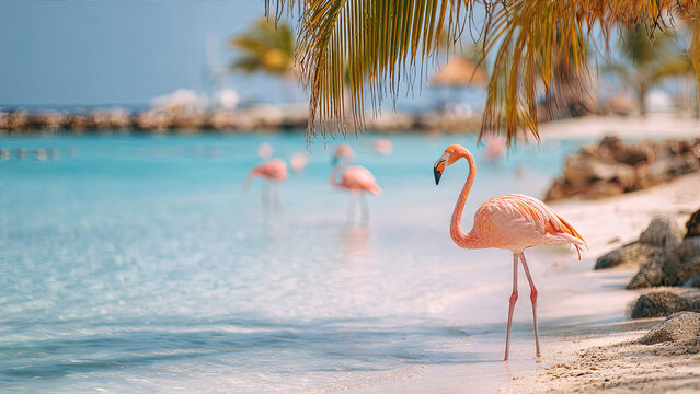 flamingo in the water