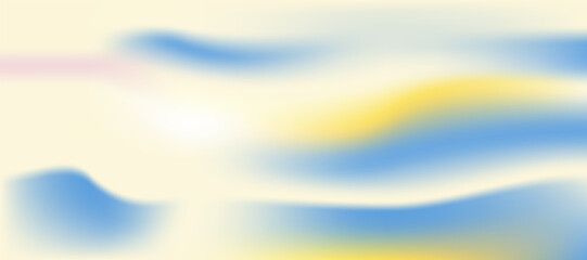 Naklejka premium Abstract light sky gradient background. Beauty in nature bg, sunlight, fluffy wavy clouds. Pastel and soft high delicate clouds, cumulus for abstract nature scene, landscape and header designs