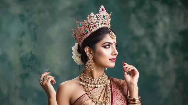 Indian woman with a crown.