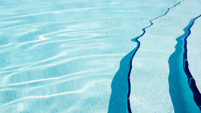 Swimming pool steps and crystal water