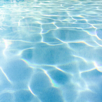 Sunlight reflecting on swimming pool water
