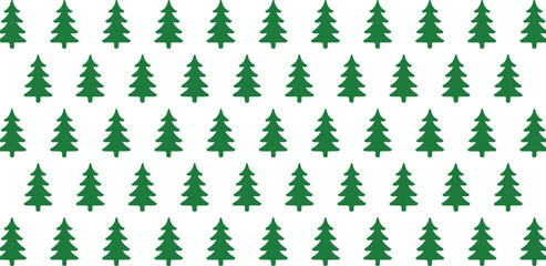 Obraz premium Seamless Pine Tree Line Art Pattern with Minimal Forest Elements for Winter Design