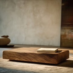 Rustic Wooden Coffee Table In Modern Living Room