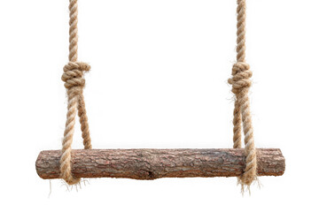 Simple wooden swing isolated on transparent background