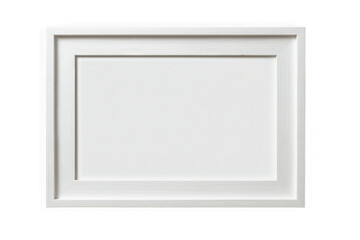 Minimalist white frame isolated on transparent background