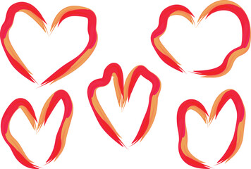 warm red curved creative pattern abstract hearts