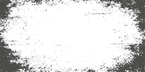 Fototapeta premium Vintage black ink splatters and liquid paint stains create an abstract grunge background featuring a dirty vector frame border and artistic silhouette patterns for a unique wallpaper design