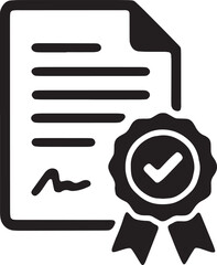 Regulatory Certification and Award Document Vector Icon