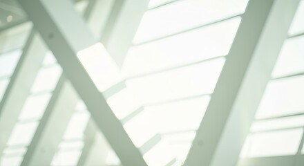 Obraz premium Elegant Architectural Interior in Soft Focus, Open Exhibition Space with Natural Light