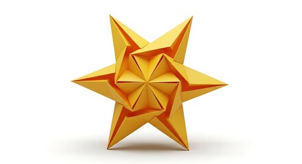 Obraz premium A golden origami star on a Transparent Background, symbolizing luck and creativity