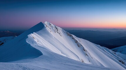 Snowy Mountain Peak at Sunrise