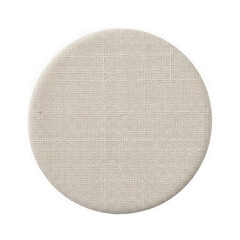Round beige fabric texture isolated on transparent background