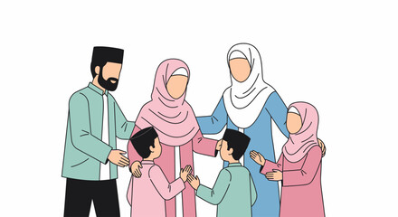 Diverse Family Gathering with Children and Adults Outdoors Happy and Engaged in Conversation