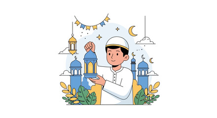 Festive Character Celebrating Cultural Tradition with Decor and Celebration Elements