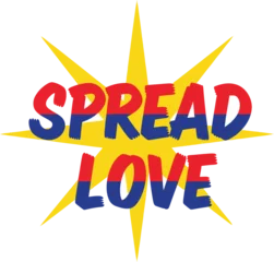 Fotobehang Positive Typography Spread Love sunburst typography design vector illustration for positive vibes kindness motivation and social affection projects on transparent background.  © Lonetiger