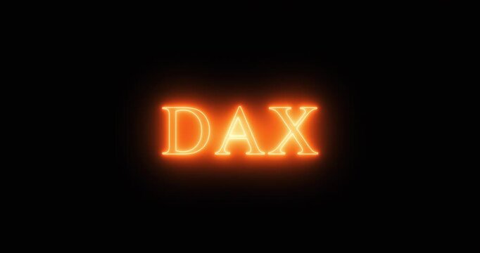 DAX index, stock market index, in a neon light. Loop
