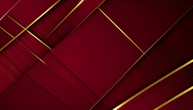Deep red and gold abstract diagonal line background