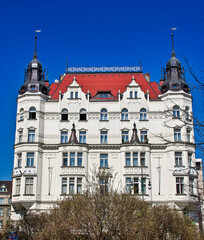 Obraz premium Historic buildings in the Jewish quarter of Josefov, Prague, Czech Republic