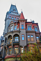 Fototapeta premium Historic buildings in the Jewish quarter of Josefov, Prague, Czech Republic