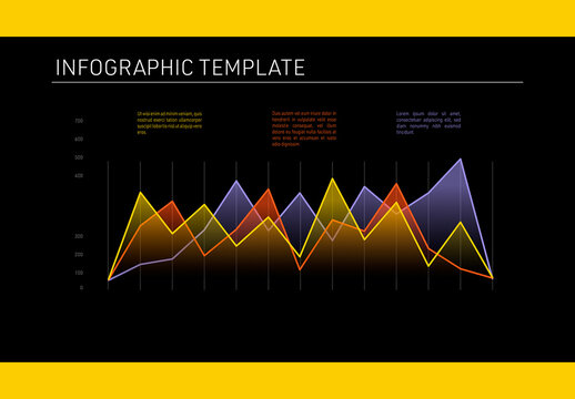 Dark Business Line Chart Infographic Template