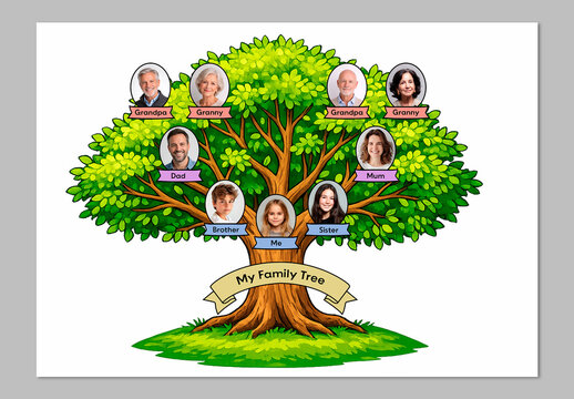 Kids Style Family Tree Template