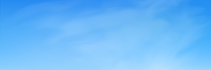 Clear blue sky with white cloudy textures, realistic 3D background for weather illustrations, sunrise scenes, and beautiful nature backdrops. Vector illustration.