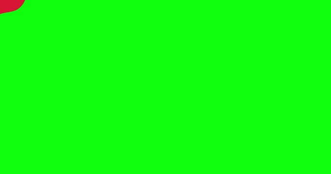Smooth red and white liquid wave transition on green screen. Abstract colorful wipe effect for creative video editing and transitions