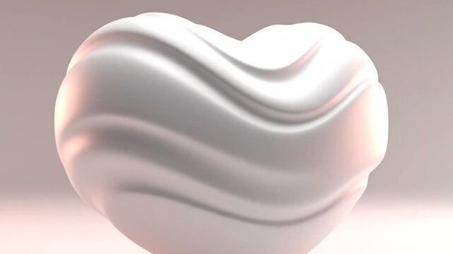 white heart shaped object with wavy surface and soft lighting effects