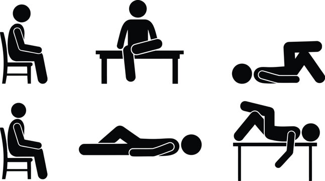 Illustrations of various stretching exercises for different body parts