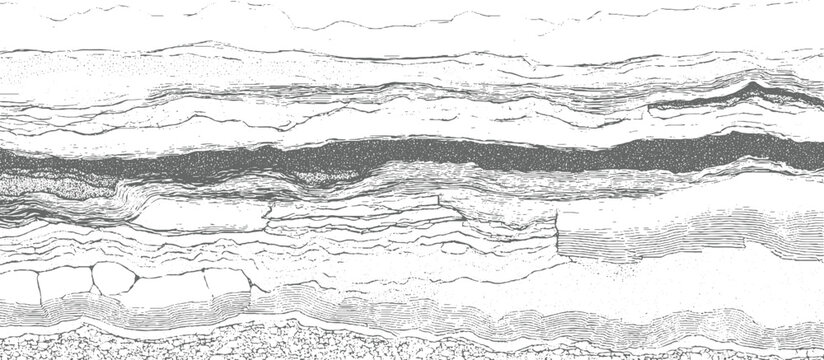 Detailed cross section of geological strata showing sedimentary rock layers and formations geology 1