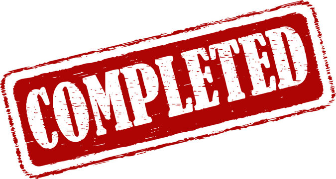 completed stamp for business and marketing materials