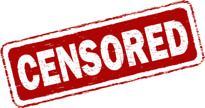 Censored stamp in red color