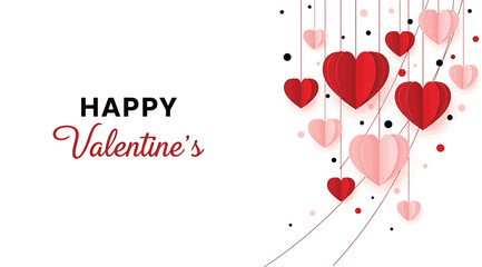 A valentine's day card with hanging hearts © Saharia