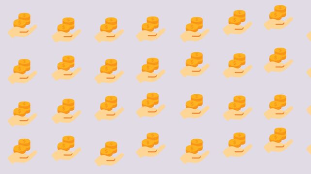 Repeating pattern of golden stacks on a light background. Ideal for financial presentations, luxury branding, elegant packaging designs, and festive printables.