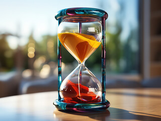 Captivating hourglass on the road: A metaphor for time&rsquo;s journey