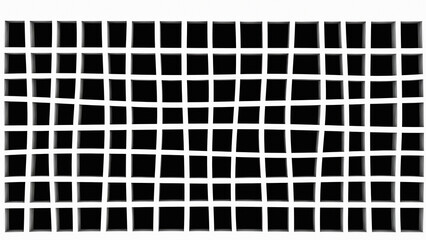A close-up view of a grid pattern composed of small black squares on a grid background