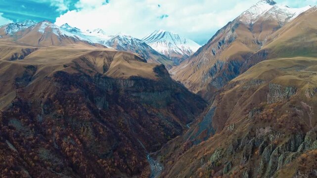 Beautiful Georgia Russia Border in South Ossetia tourism in Georgia Ski destination alps in Caucasus